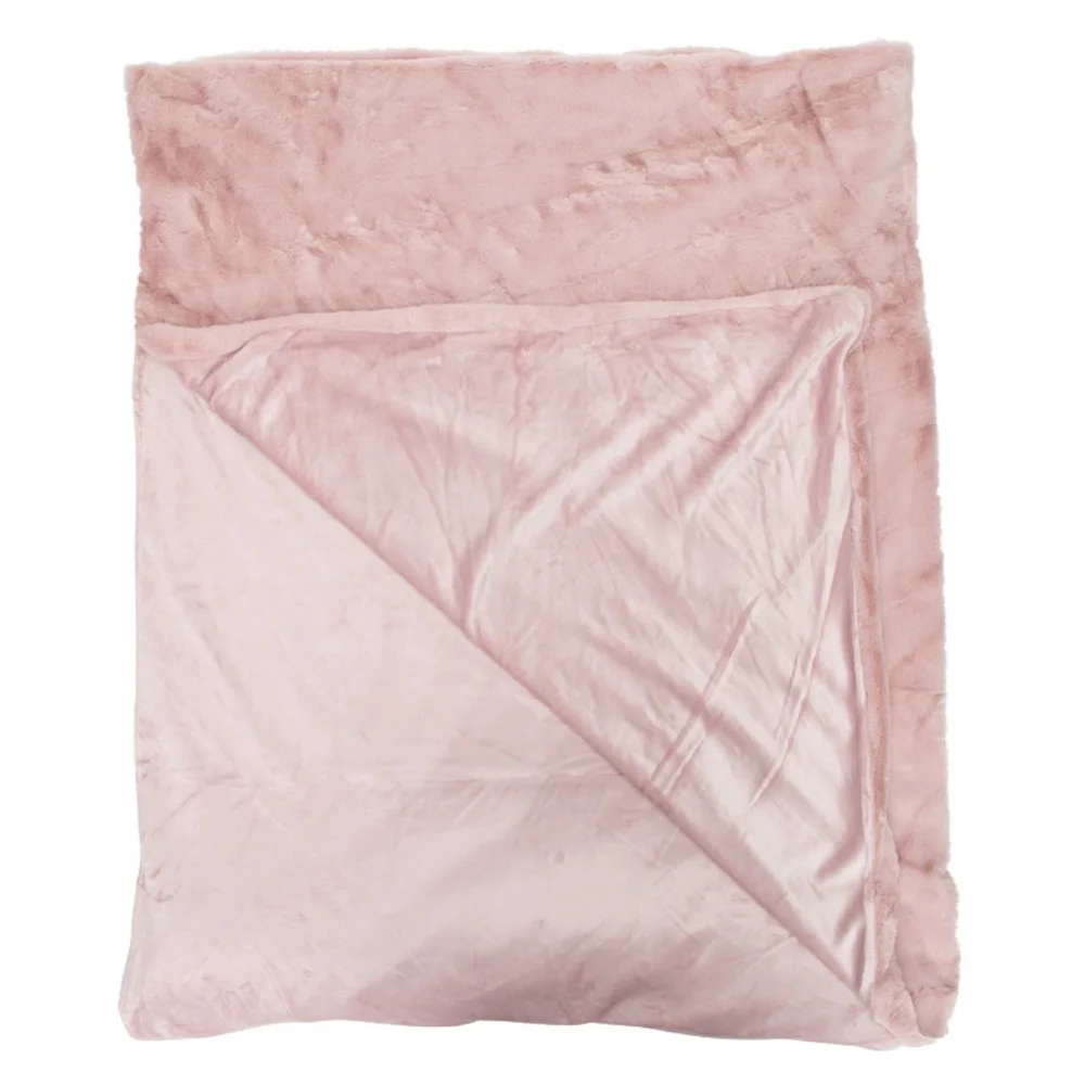 UNHIDE LIL MARSH - SMALL FAUX FUR BLANKET - ROSY BABY - THE ORIGINAL